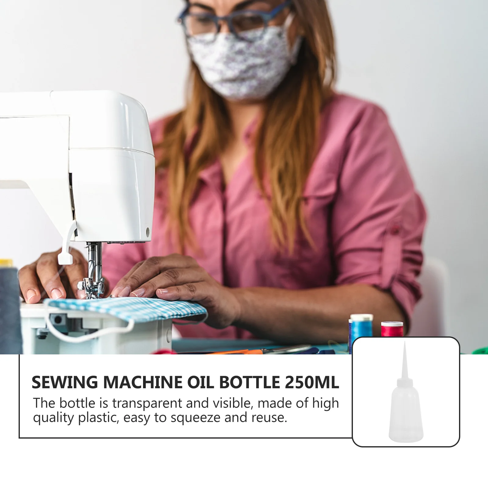 

10Pcs Sewing Machine Oil Bottles Plastic Transparent Squeeze Bottles for Glue Oil Paint Craft Dispensing Pointed Nozzle
