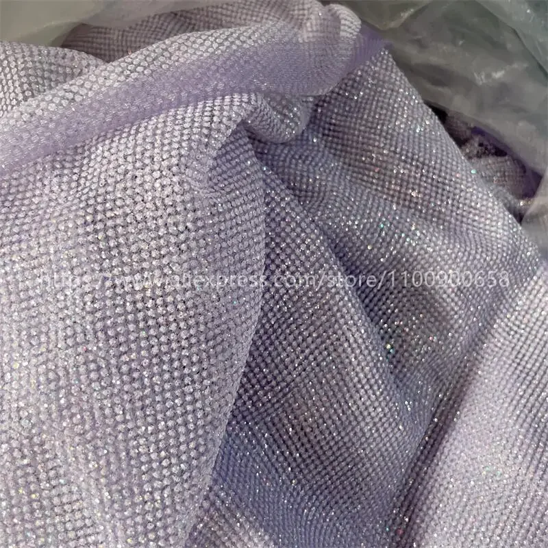 Shiny Bridal Dress Lace Fabric, Taro Purple, 5m DIY Sewing Background Yarn Tulle Fabric, Wedding Arrangement