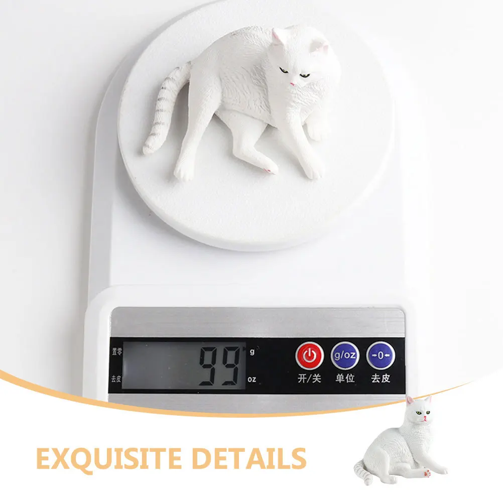 

White Cat Statue Plastic Garden Decor Exquisite Details Durable Festive Gift Long Service Life Lovely Ornament Home Yard