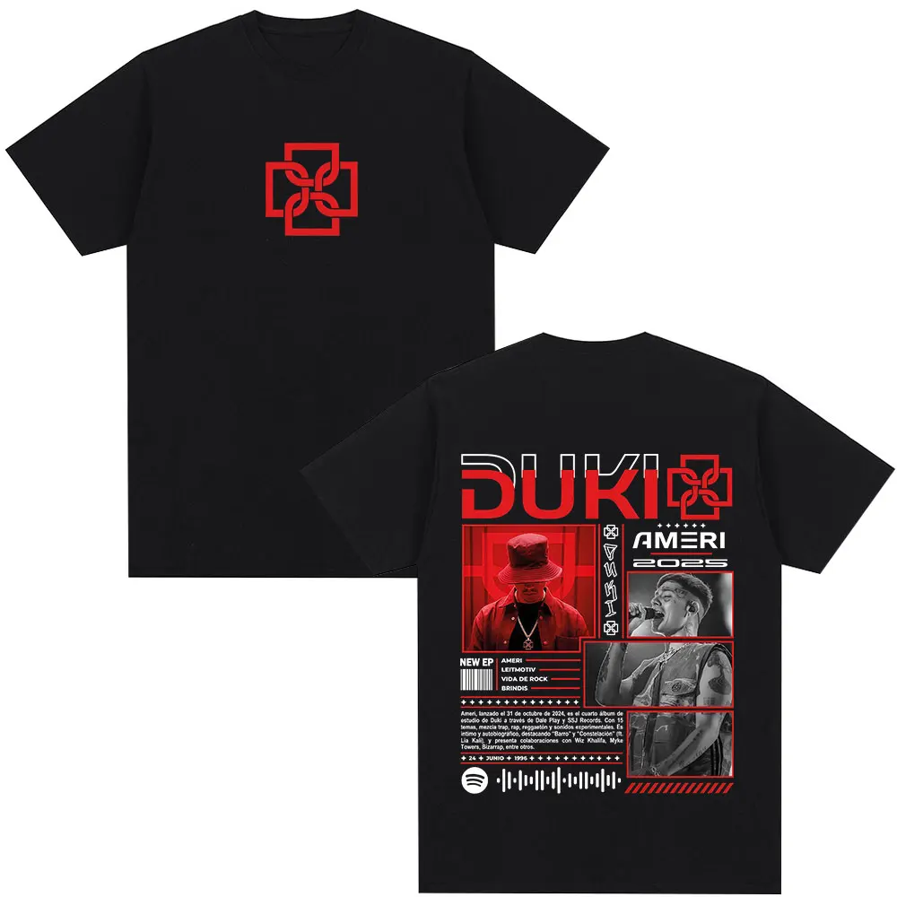 مغني الراب دوكي أميري جولة حول العالم 2025 ميرش تي شيرت الرجال النساء موضة الهيب هوب تي شيرت تقليدي القطن عادية كم قصير تي شيرت #1