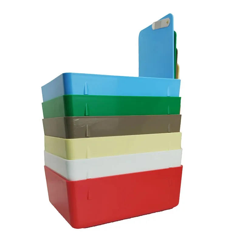 

Best Set/ 7pcs Lab Work Pans Colourful ABS Plastic Work Tray Box Durable Storage Case with Metal Clip Holder for Laboratory