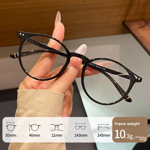 Imagen 2 del producto CLLOIO, gafas de lectura redondas pequeñas y ligeras, gafas fotocromáticas graduadas de alta calidad para mujer, gafas antiluz azul