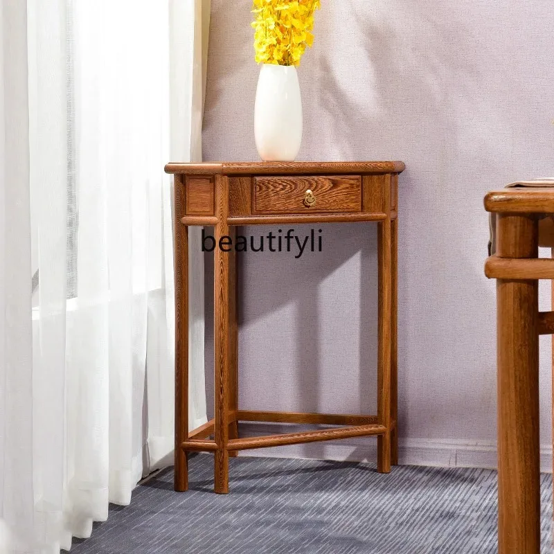 A506 Chicken wing wood furniture Solid wood edge a few mahogany corners a few flower tables Chinese tripod