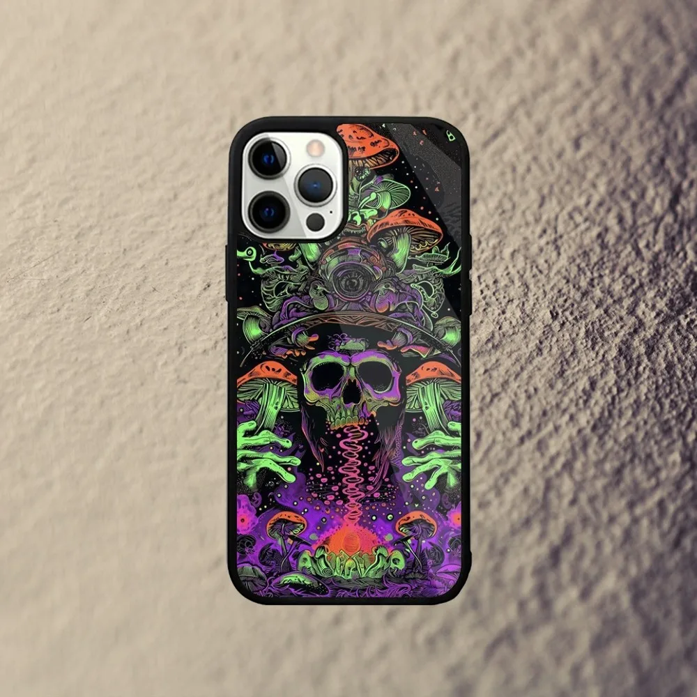 Mushroom Psychedelic Art  Phone Case For iPhone 16,15,14,13,12,11,Plus,Pro,Max Mini Magsafe Magnetic Wireless Charging