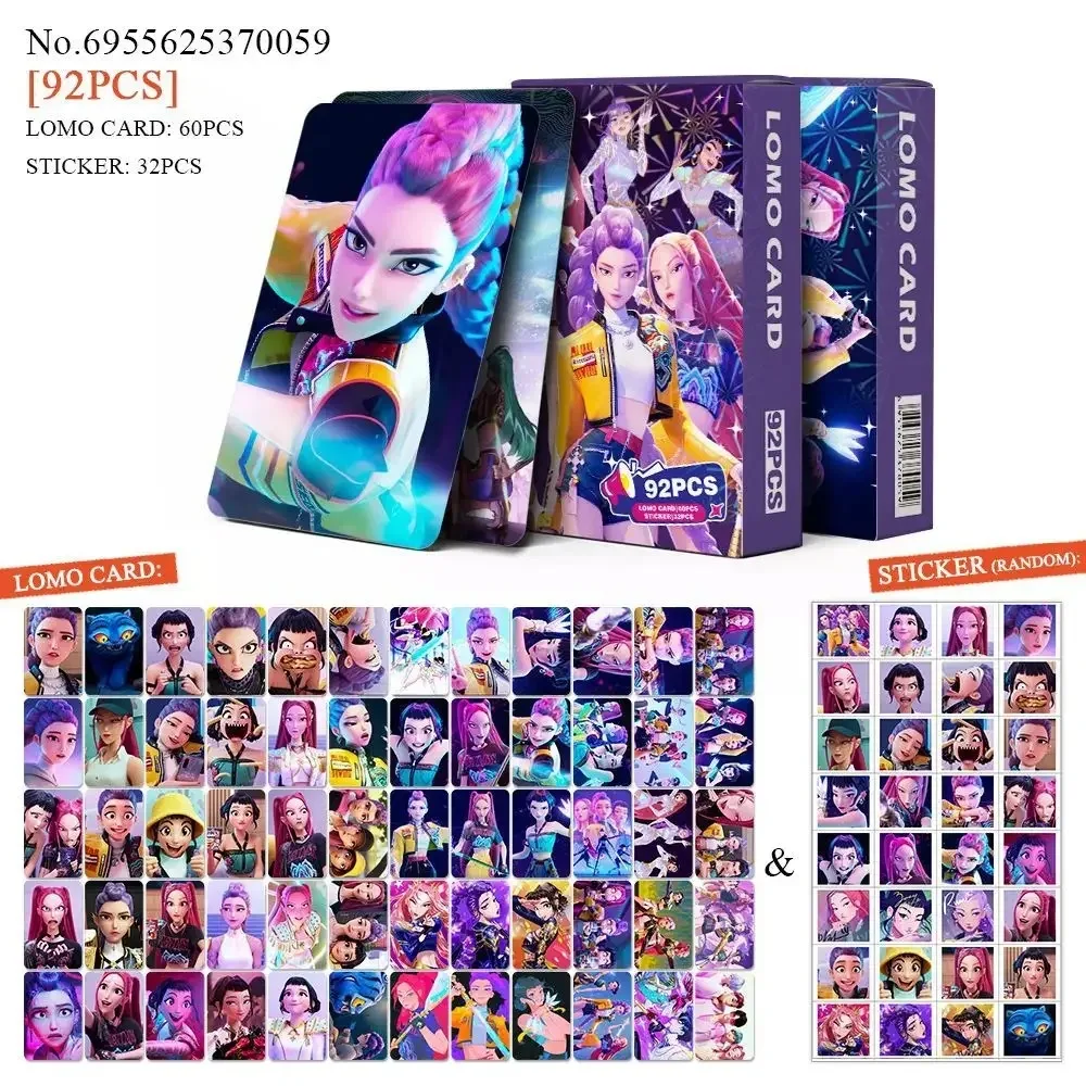 30/92PCS Kpop Demon Hunters Collectible Cards Toy for Boys Girls Laser Card Fashion LOMO Small Card Toys for Fans Festival Gifts