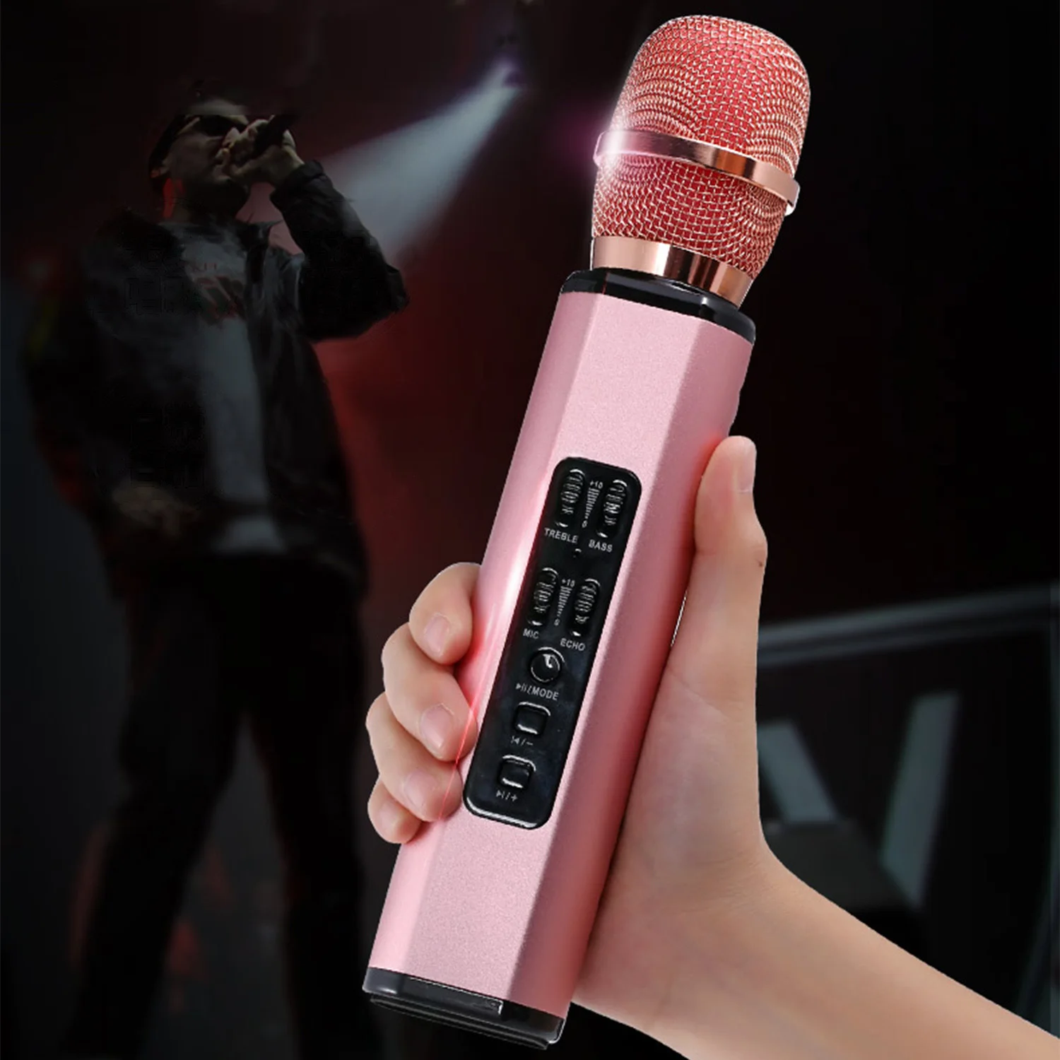 

Wireless Microphone K6 Multifunctional Karaoke with Double Speakers Portable Microphone for Kids Girls Boys and Adults