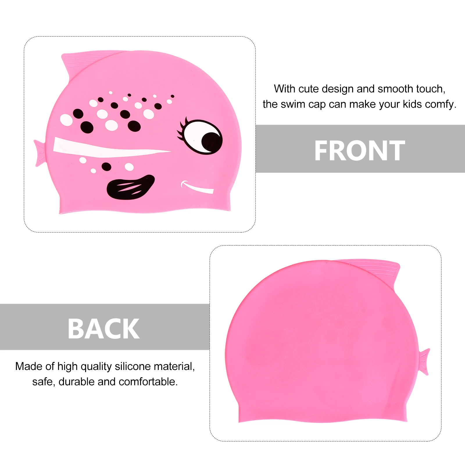 

Silicone Swimming Cap Kids Bath Shower Waterproof Toddler Gel Child Lightweight Durable Comfortable HairProtection SwimPractice