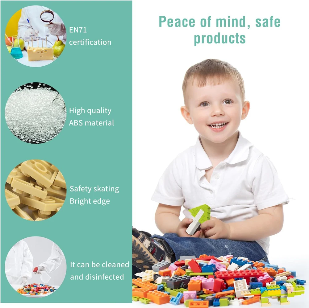 1000個のDIYクリエイティブビルディングブロックバルクセット、都会的なクラシックビルディングブロック、組み立て式誕生日プレゼント、子供向け知育玩具