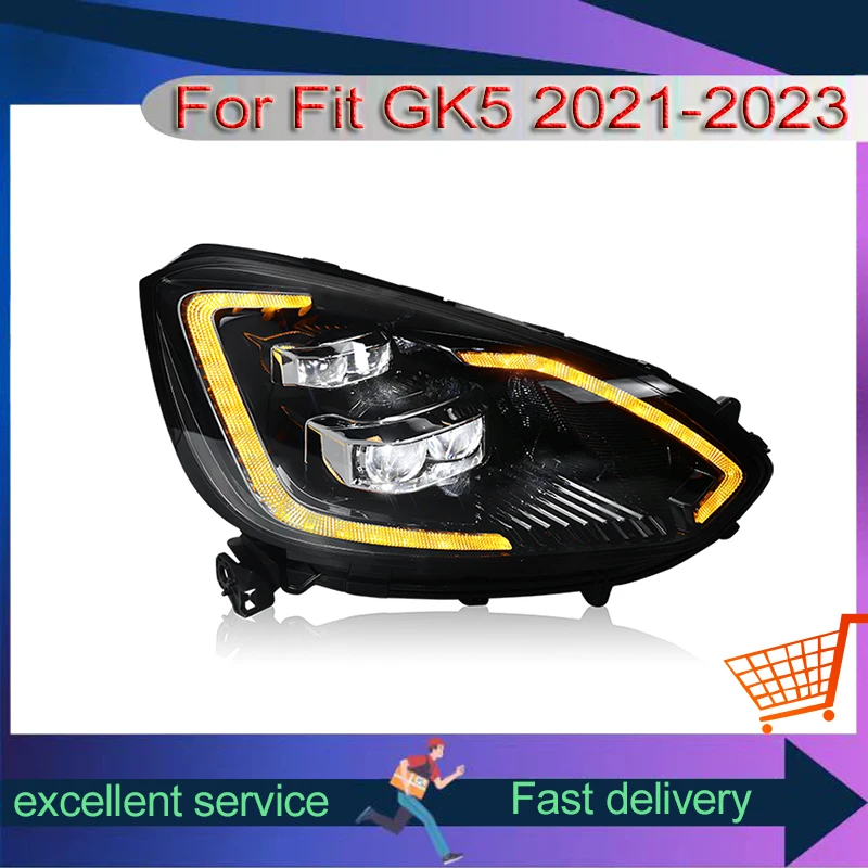 كامل LED سيارة الجبهة مصباح لهوندا صالح GK5 2021-2023 تعديل نمط جديد المصباح مع DRL بدوره مصباح إشارة مجموعة السيارات #4