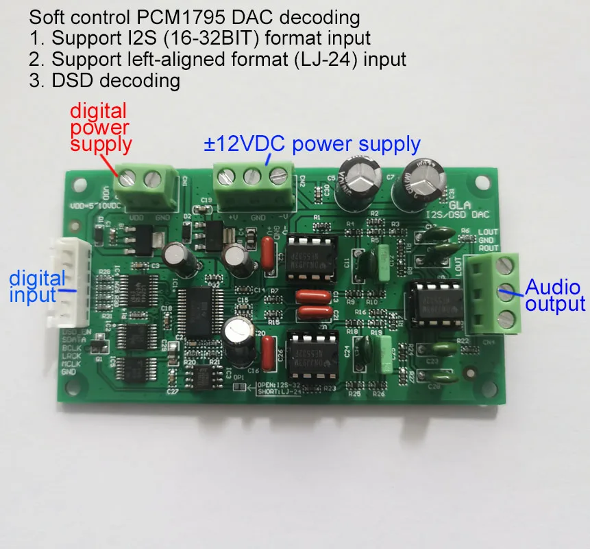 Placa Decodificadora Pcm1795 I2s Dsd Dac com Controle Macio de Alta Fidelidade
