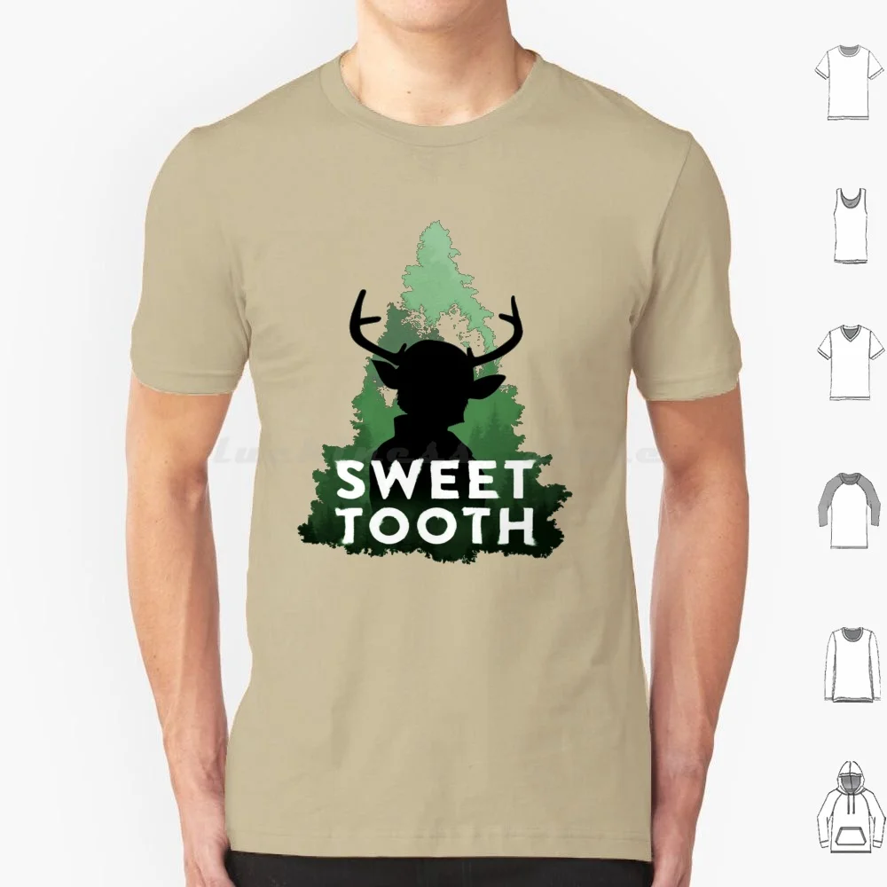 Dc's Sweet Tooth Silhouette T Shirt Big Size 100% Cotton Sweet Tooth Robert Downey Jnr Forest Trees Apocalypse Children Deer