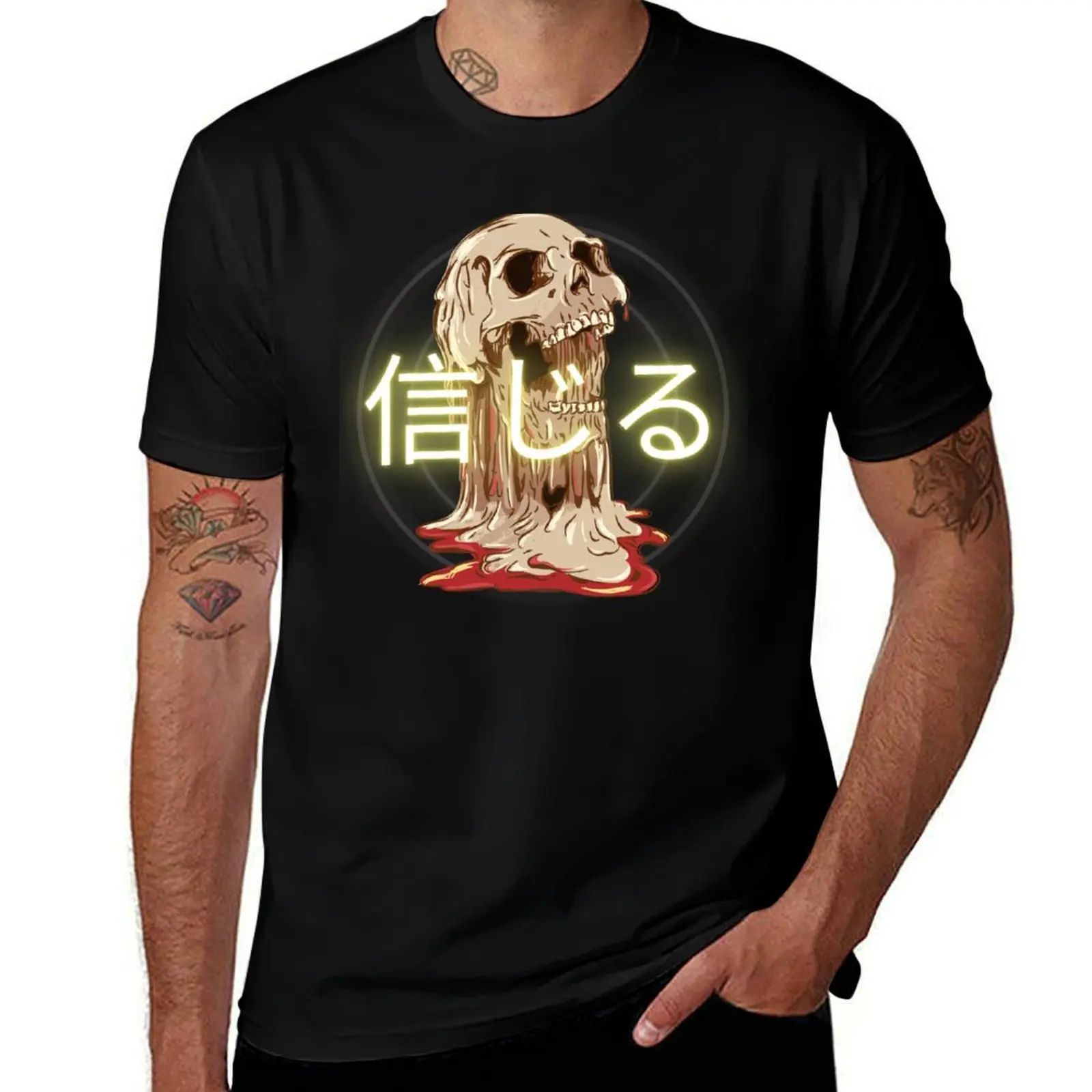 

BELIEVE SKULL (JAPANESE) T-Shirt Clothing funny shirt cotton luxury designer summer shirt plain black t shirts men