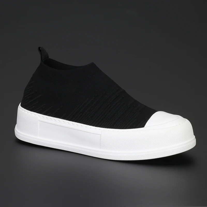 Fashionable men's shoes: Flying woven mesh breathable shoes, fashionable and versatile thick soled sports mesh socks