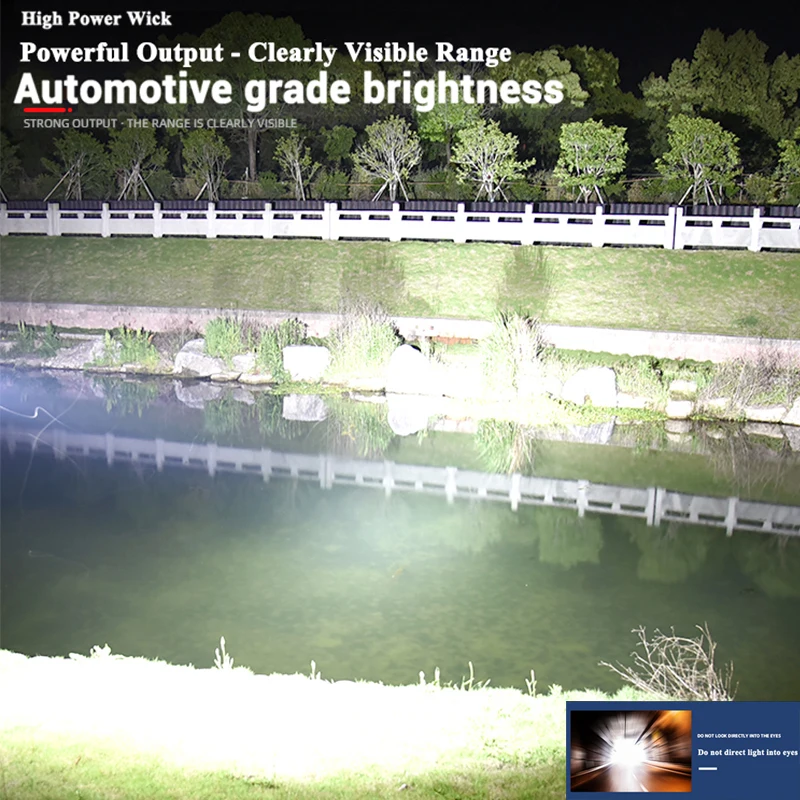 مصابيح كاشفة بلمبات Led P70 قوية 5000LM ضوء تكتيكي فائق السطوع أضواء الطوارئ تلسكوبي ضوء التكبير المدمج في بطارية 18650 #6