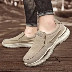 Men's Casual Shoes 2024 New Breathable Canvas Shoes Male Comfortable Outdoor Walking Shoes Non-Slip Sneakers Men Classic Loafers