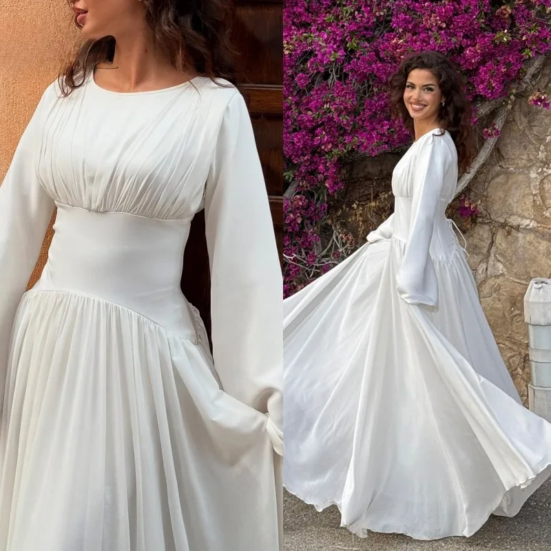 Eid Muslim Women solid Party Dress Ramadan Abaya long sleeve Dresses Ramadan Abayas Caftan Kaftan Elegant Vestidos 2026 Spring