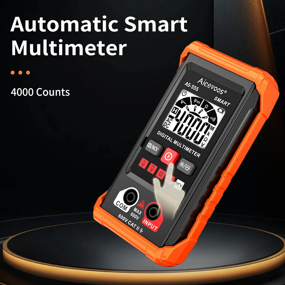 Aicevoos Multimeter Pintar Digital Otomatis, RMS Sejati, Rentang Otomatis, Penguji Tegangan AC DC, Multimetro Profesional Listrik, NCV
