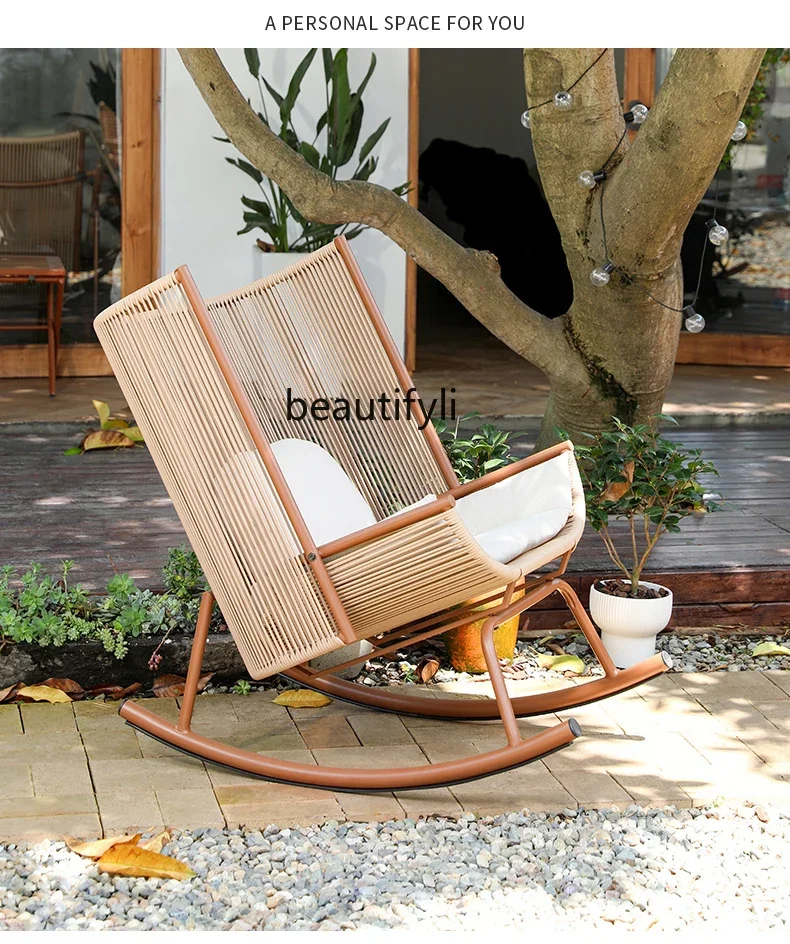 

Recliner Courtyard Garden Lunch Break Chair New Chinese Outdoor Balcony Leisure Sofa Rocking Chair