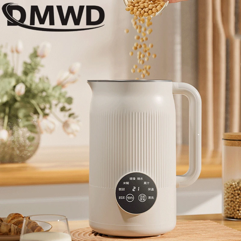 DMWD Electric Soybean Milk Machine 1200ml Soy Milk Maker Multifunctional Juicer Blender Mixer Rice Paste Wall Breaking Maker