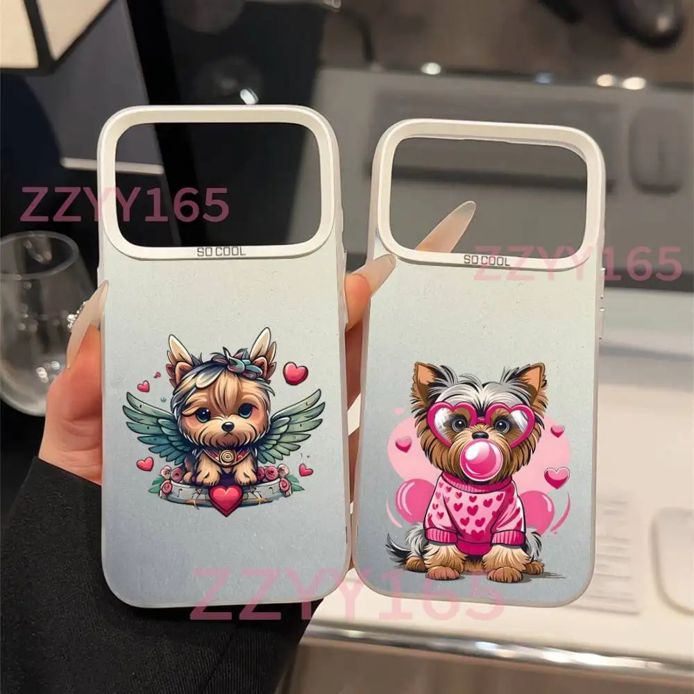 

Pet Dog Yorkshire Terrier White Matte Fingerprint Proof Phone Case For iPhone 17,16,15,14,13,12,X,8,Pro,Max,Plus,SE4,Air,Mini