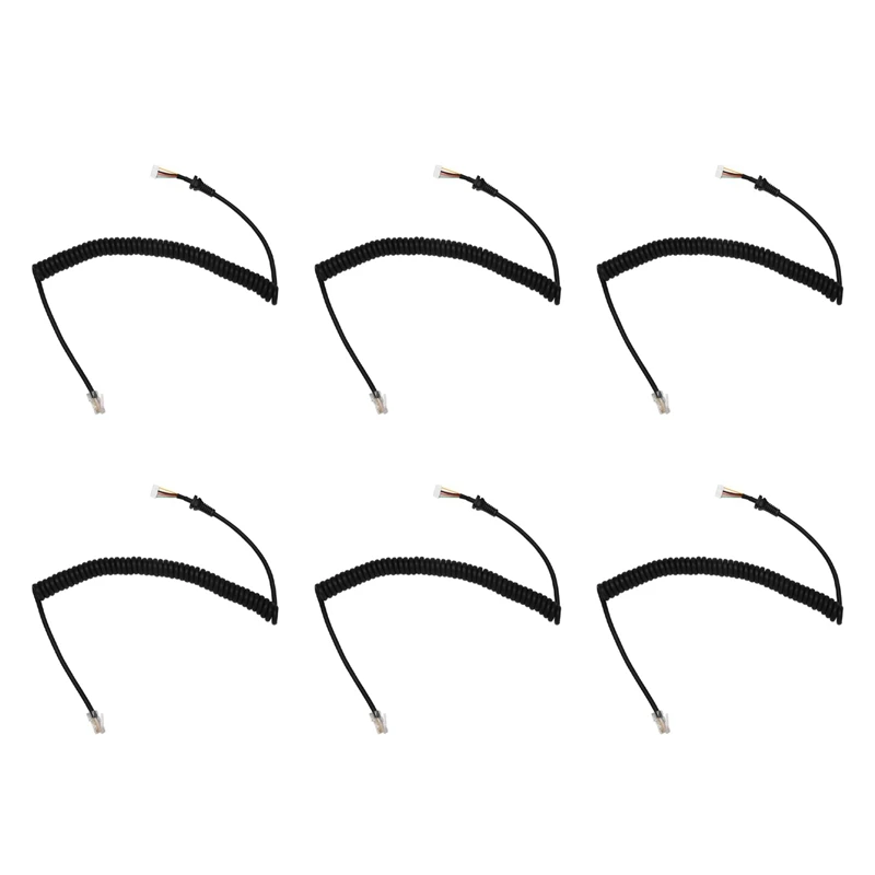 

6X Replacement Microphones Mic Cable Cord Wire For Yaesu MH-48A6J FT-7800 FT-8800 FT-8900 FT-7100M FT-2800M FT-8900R