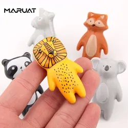 Ceramic Cartoon Handles for Cabinets and Drawers Animal Drawer Knobs Lion Suitcase Handle Panda Fox Children Handles for Drawers