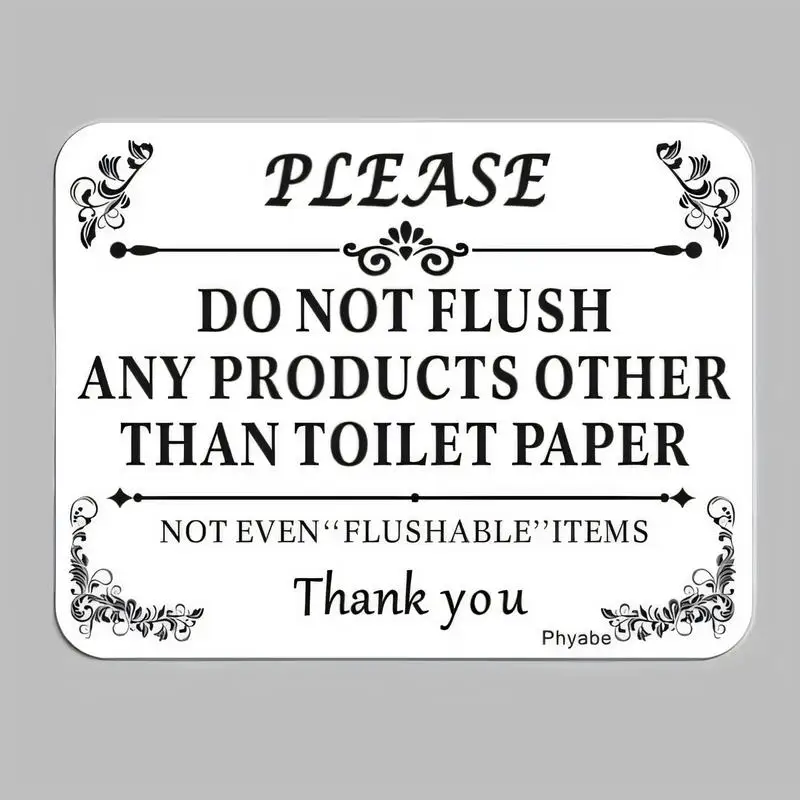 Vintage Metal Toilet Sign, Floral Design, Do Not Flush Reminder, Iron, Retro Wall Art for Bathroom, Home/Public Restroom Decor