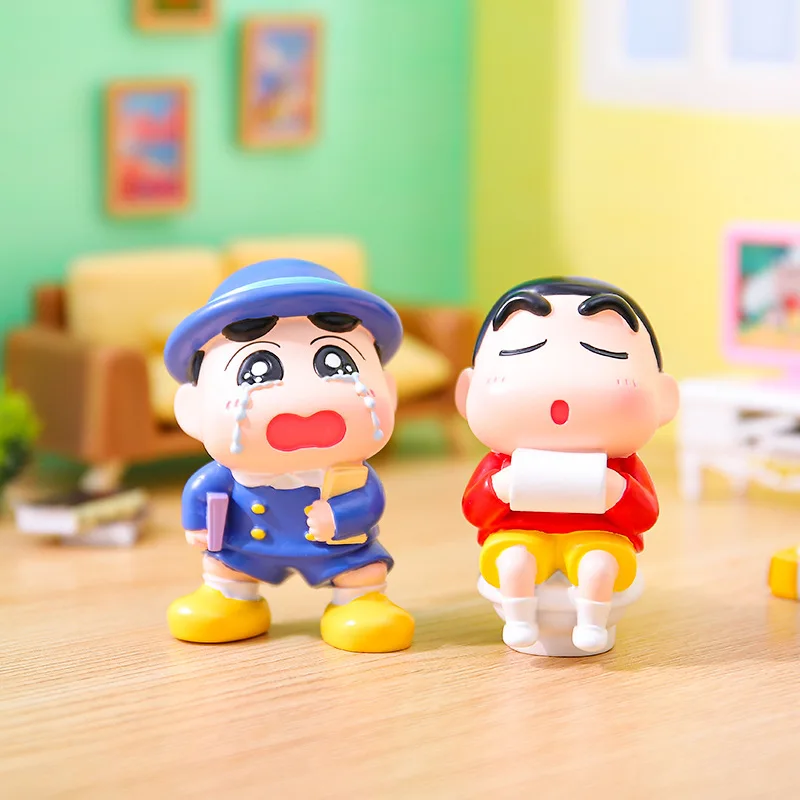 Casuale 1 pz Anime Crayon Shin-Chan Action Figure Non vuole andare a scuola Figurine Modello di bambola Decorazione auto Giocattoli per bambini Regali