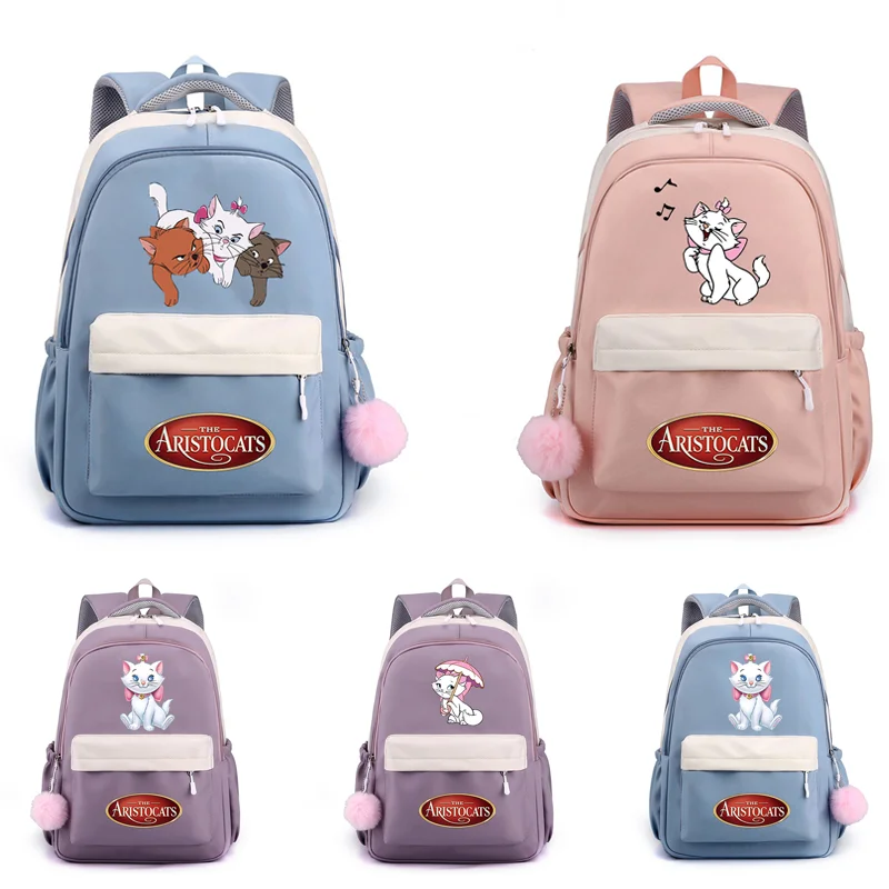 

MINISO The Aristocats Marie Cat Cute Cartoon Backpack Fashion Male Female Student School Bag Waterproof Knapsack Mochila