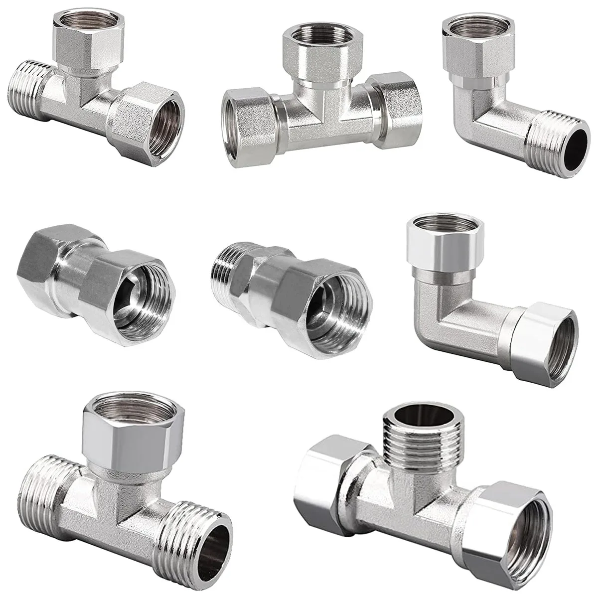Stainless Steel 3-Way Diverter, Thickened Male and Female Tee, Flexible Removable Cap Connector (Top), T-Adapter Connector for A image 2