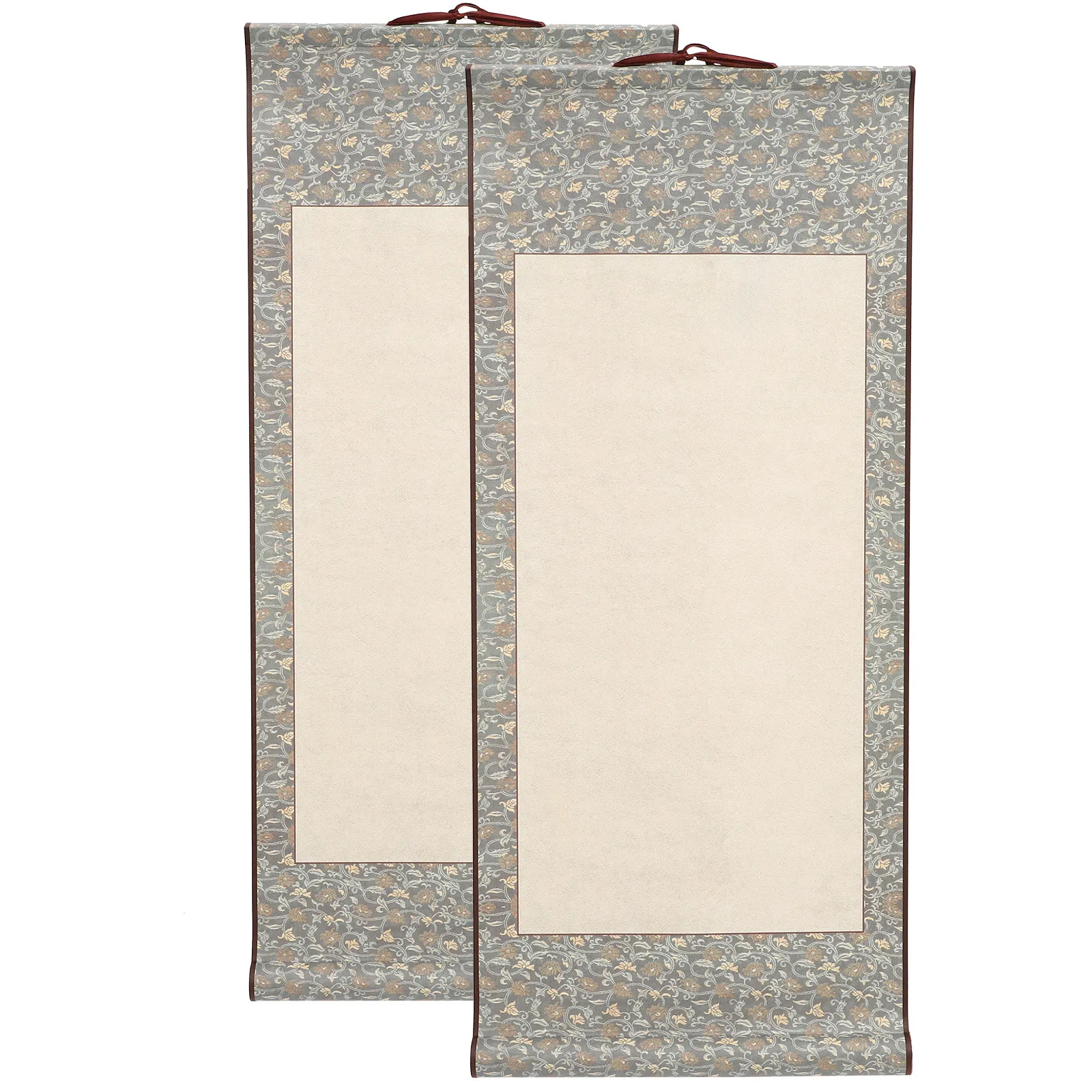 2Pcs Multi-Function Blank Hanging Scroll Chinese Rice Paper for Calligraphy Writing Painting Drawing Art Wall Decor Foldable