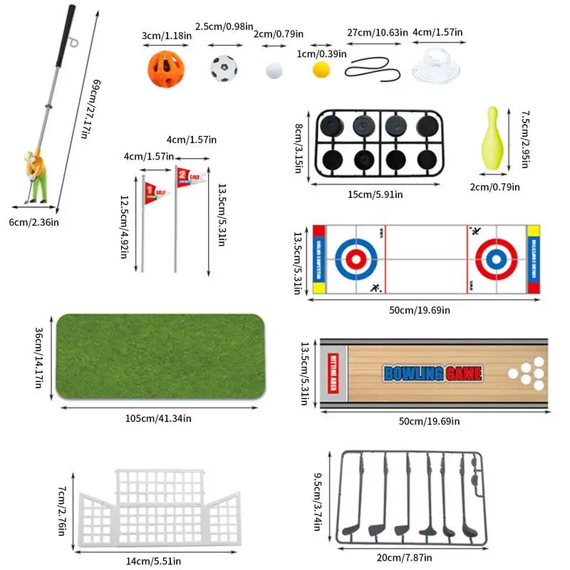 เด็กชุดกอล์ฟ 6-in-1 ของเล่นเด็กกอล์ฟคลับในร่มและกลางแจ้งเด็กกีฬาของเล่นสําหรับครอบครัว Gathering