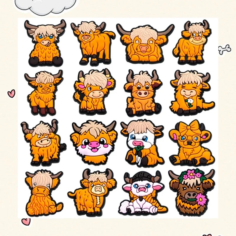 

16Pcs Cute Set PVC shoes charms Anime Cartoon DIY Sandals Accessories shoe Decorations boy girl kids gift Cartoon Shoe Accessori