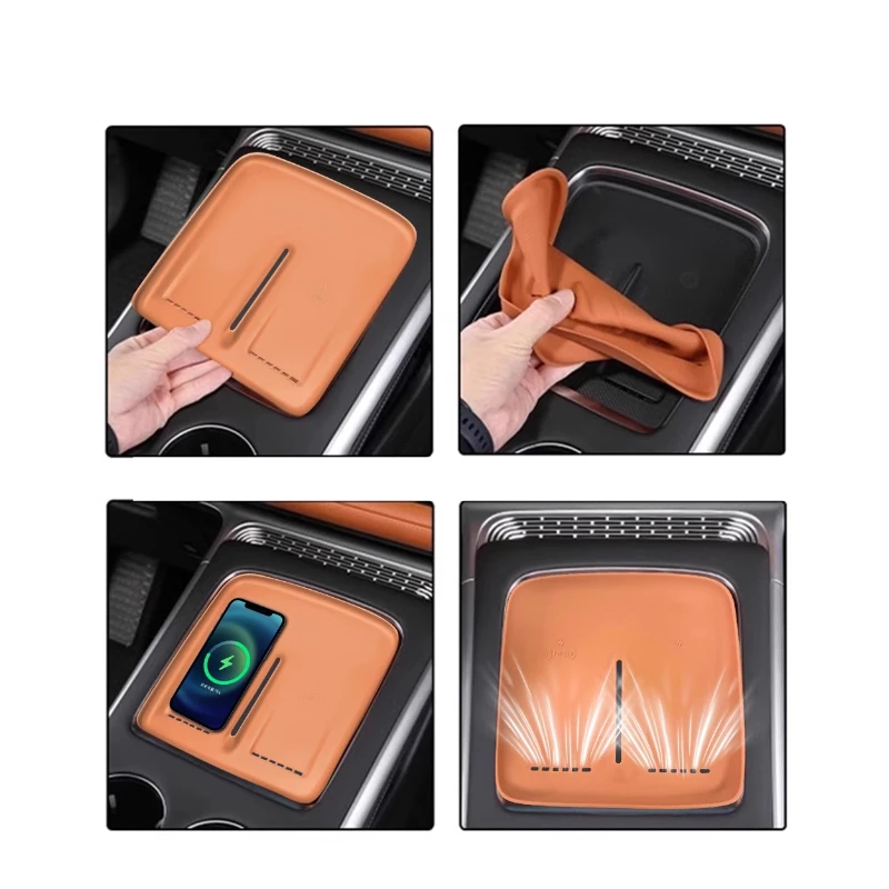 لوحة شحن لاسلكية بطانة حماية من السيليكون لـ Xpeng Xiaopeng G9 2022-2025 مقاومة للغبار زلق تعديل السيارة ملحقات الديكور