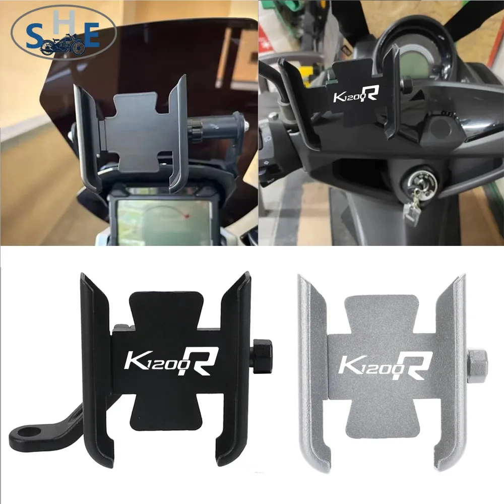 

Motorcycle Accessories Handlebar Mobile Phone Holder GPS Stand Bracket FOR BMW K 1200R 1200r K1200R K 1200 R 2005-2008 2007 2006