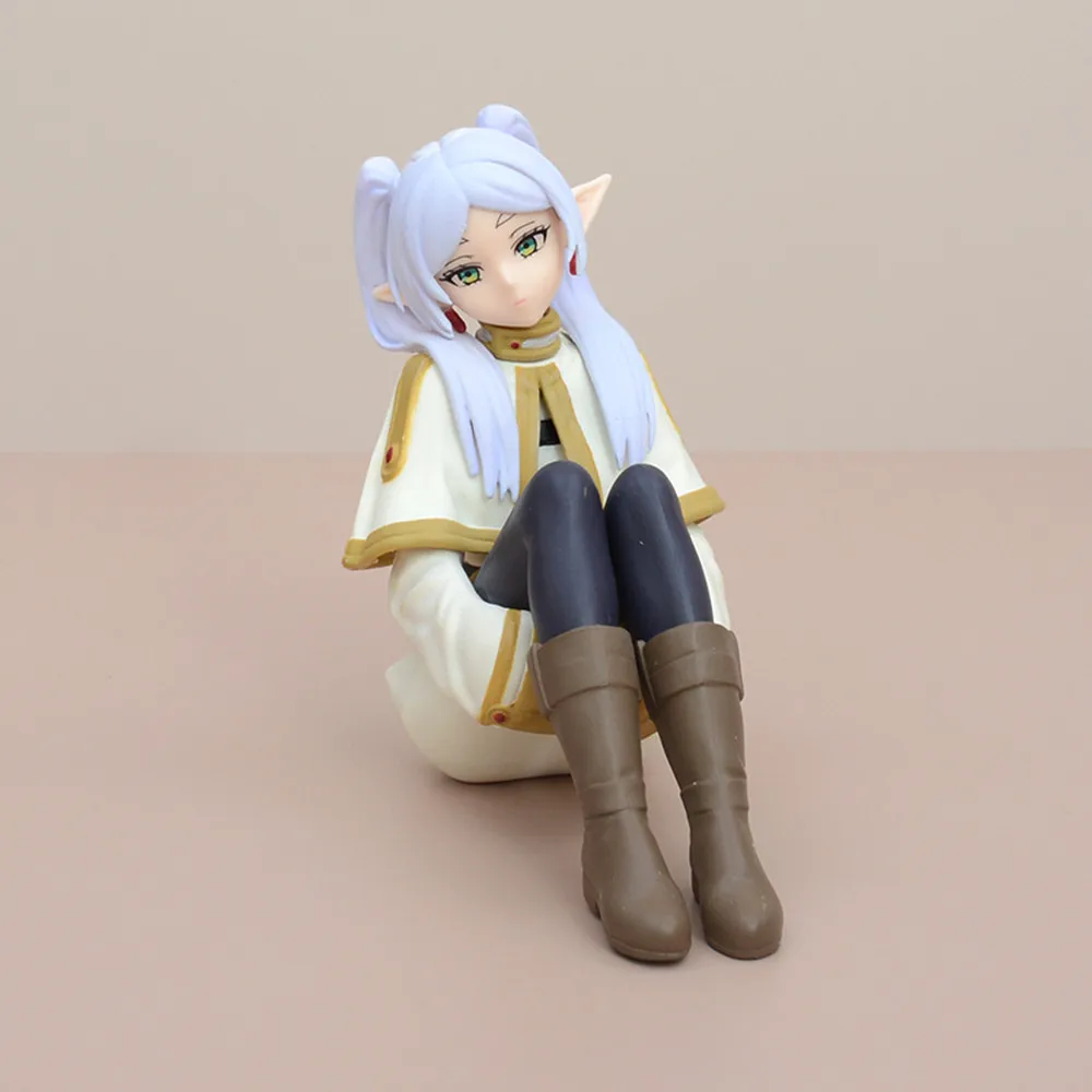 Frieren: Beyond Journey's End Frieren Anime Figure Sit Posture Action Figurine PVC Statue Collection Model Desk Decor Toy Gift