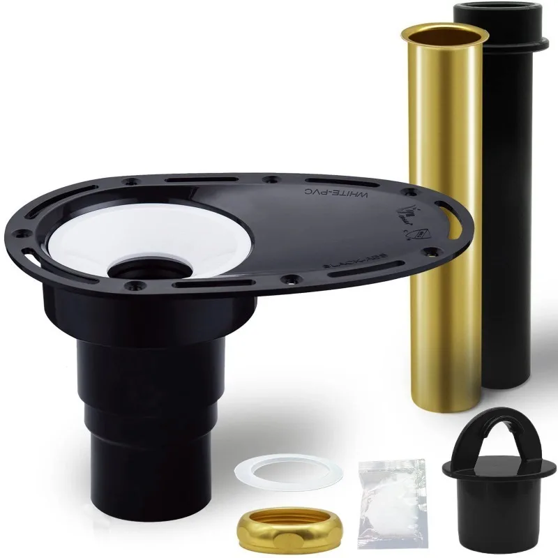 

Free-standing tub drain kit with brass and ABS tubing