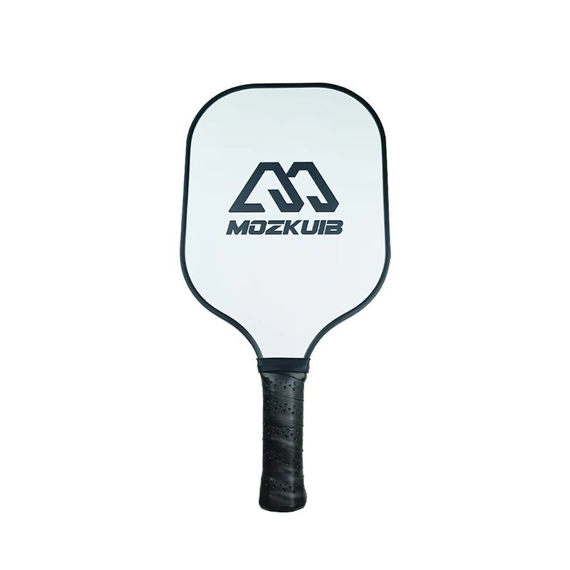 Carbon Fiber White Pickle Ball Paddle Black Edge Guard Racket Breathable non-slip Handle Control Rotating Surfaces Pickleball