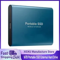 XIKCU New 16TB Portable SSD External Hard Drive USB 3.0 Type C Solid State Drive High Speed Hard Disk for Laptop/Desktop/Phones
