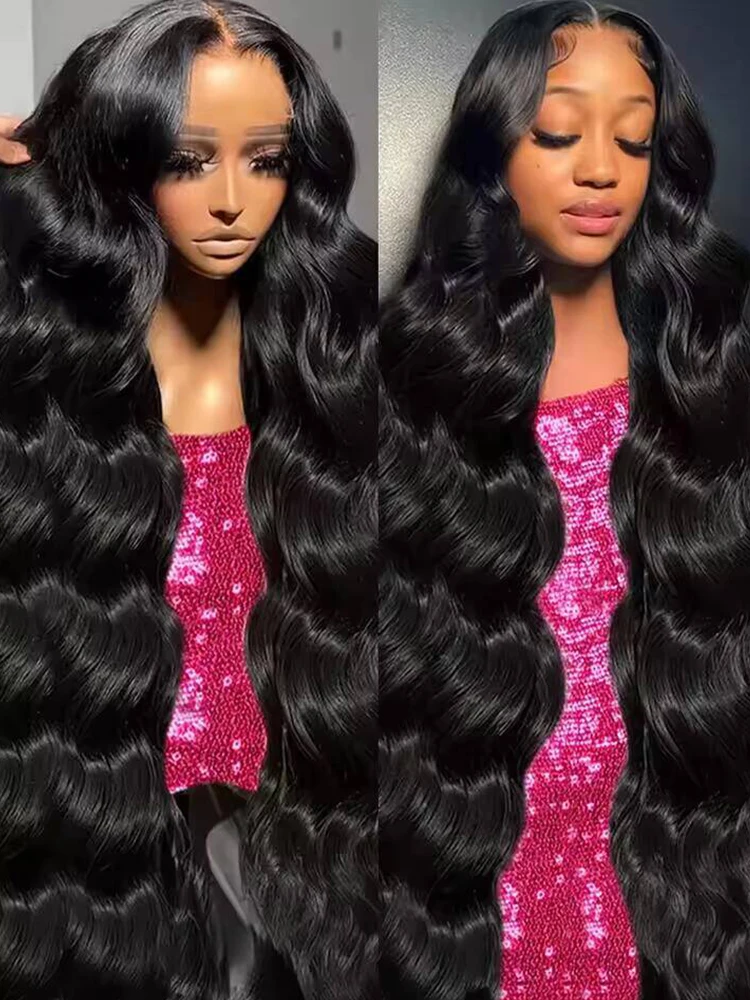 40 42lnch HD شفاف 13x6 الجسم موجة الدانتيل شعر مستعار أمامي الدانتيل أمامي باروكة من شعر طبيعي للنساء 250 الكثافة Prepluck