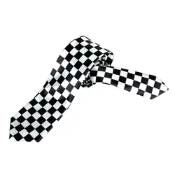 Fashion Women Mens Black White Plaid Checkered Necktie Neck Tie Accessories