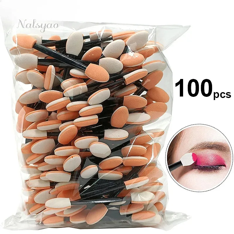 100Pcs Small Portable Double Sponge Eyeshadow Applicators Bulk Makeup Brush Mini Tools Wholesale
