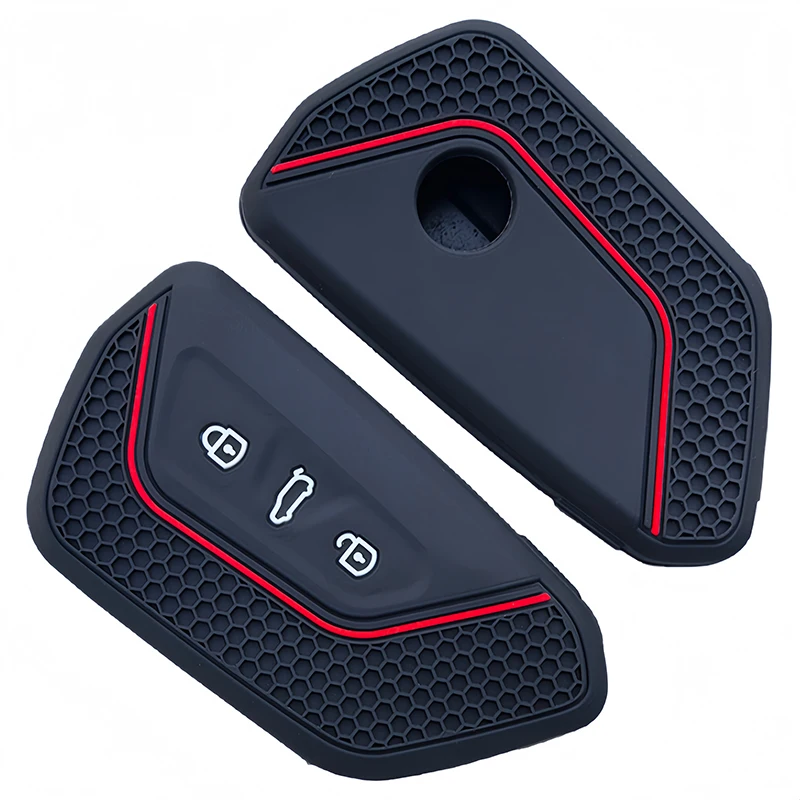 حافظة مفاتيح السيارة من السيليكون غطاء كامل لسيارة VW Volkseagen Golf 8 MK8 ID.3 ID.4 Cupra Skoda Octavia SEAT Leon MK4 2020-2025 #4
