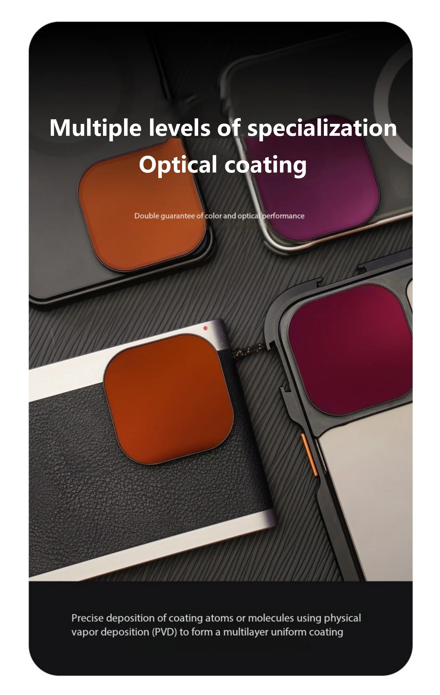 طقم مرشح ND مغناطيسي مربع Fotogear ND8/ND16/ND32/ND64، ج ​ متوافق مع حافظة الهاتف المعدنية من سلسلة fotorgear iPhone