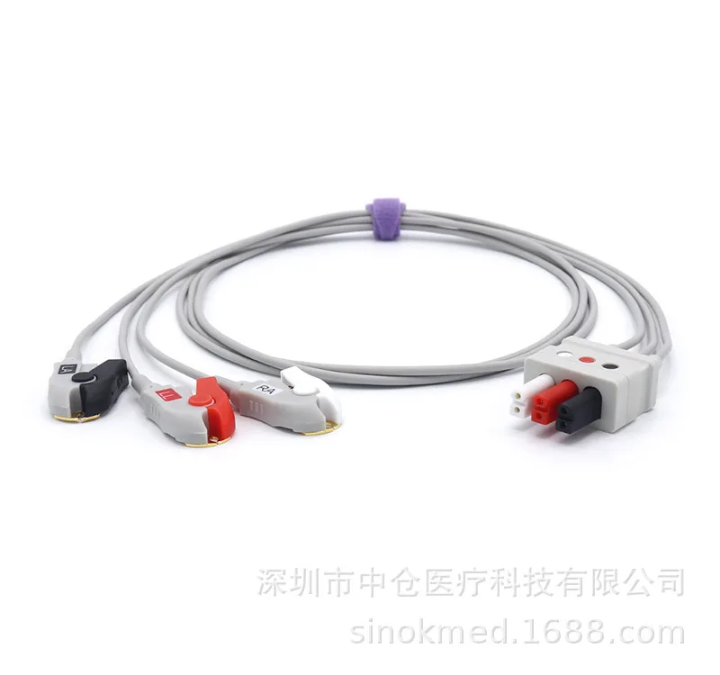 Compatible three-lead clip lead cable American standard Drager MP03412