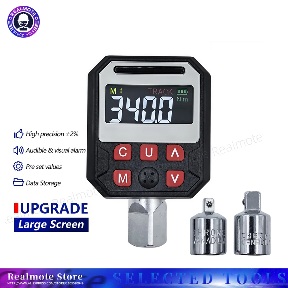 ±2% High Precision LED Digital Torque Adapter 1/2 Drive with 500 Memory 9 Presets Bicycle Automotive Industrial Torque Testing H