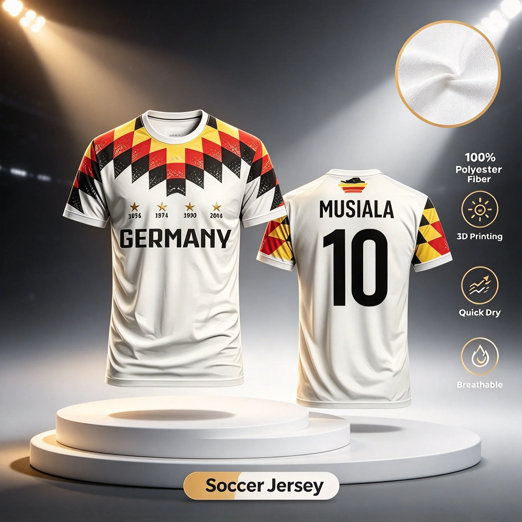 Spain Espana No.10 Soccer Jersey Red Vintage Lion Print Flag Short Sleeve Football Quick Dry Fan Match Training Family Kids Tees