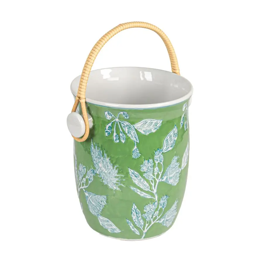 

CoOp Green Ceramic Wine Cooler with Bamboo Handles