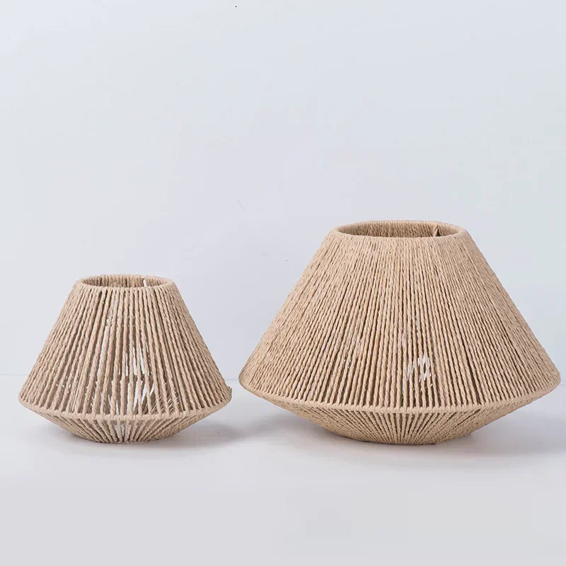 Rural Style Imitation Rattan Lampshade Living Room Study Homestay Lightning Fixture Accessories Lamp Covers