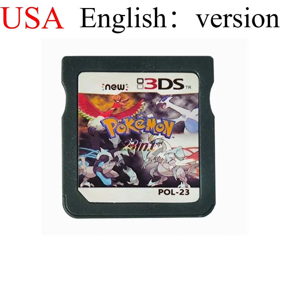 خرطوشة ألعاب الفيديو DS الإنجليزية الأمريكية (إصدار بطاقة الذاكرة R4) HeartGold SoulSilver أسود أبيض لـ NDS/2DS/3DS/NDSL